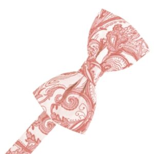Coral Tapestry Satin Bow tie