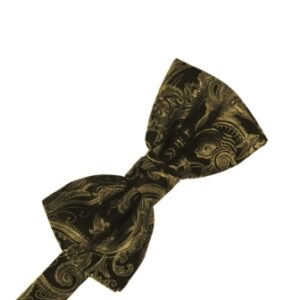 New Gold Tapestry Satin Bow tie