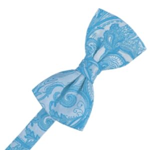 Turquoise Tapestry Satin Bow tie