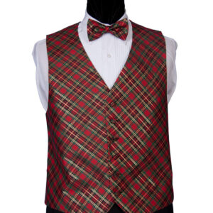 Red Stewart Plaid Vest