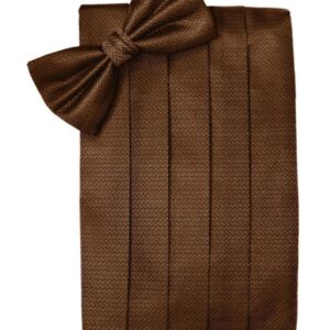 Cinnamon Herringbone Cummerbund and Tie