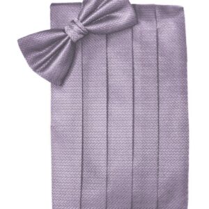 Heather Herringbone Cummerbund and Tie