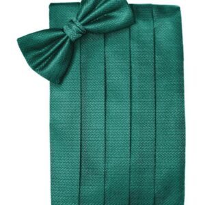 Jade Herringbone Cummerbund and Tie
