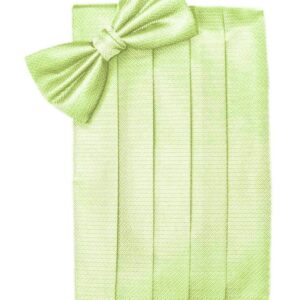 Kiwi Herringbone Cummerbund and Tie