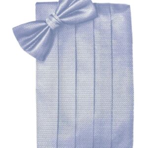 Periwinkle Herringbone Cummerbund and Tie