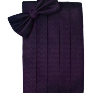 Raisin Herringbone Cummerbund and Tie