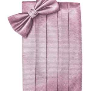 Rose Herringbone Cummerbund and Tie