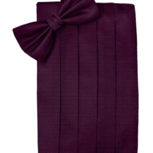 Sangria Herringbone Cummerbund and Tie