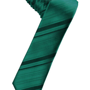 Jade Striped Satin Skinny Windsor