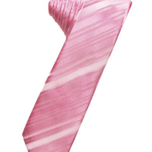 Rose Petal Striped Satin Skinny Windsor