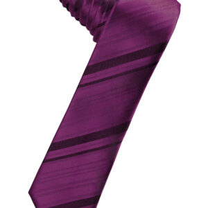 Sangria Striped Satin Skinny Windsor