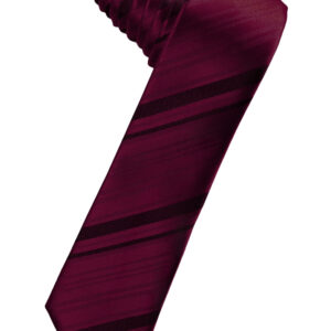 Wine Striped Satin Skinny Windsor