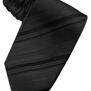 Black Striped Silk Windsor Tie