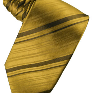 New Gold Striped Silk Windsor Tie