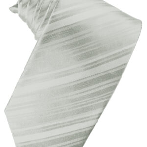 Platinum Striped Silk Windsor Tie
