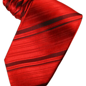 Scarlet Striped Silk Windsor Tie