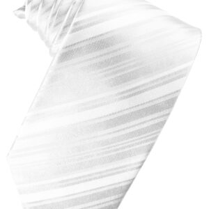 White Striped Silk Windsor Tie