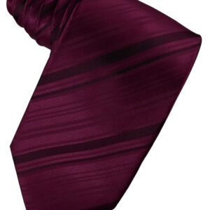 Wine Striped Silk Windsor Tie