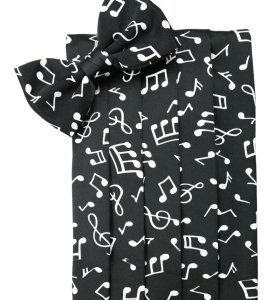 Musical Notes Cummerbund and Tie