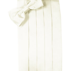Ivory Silk Cummerbund and Tie