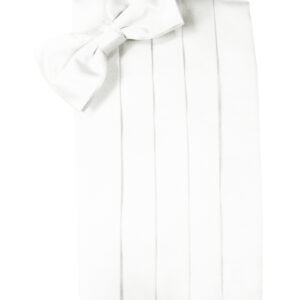 White Silk Cummerbund and Tie