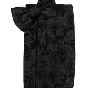 Black Tapestry Silk Cummerbund and Tie