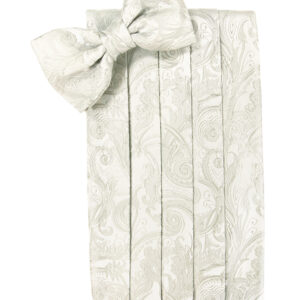 Ivory Tapestry Silk Cummerbund and Tie