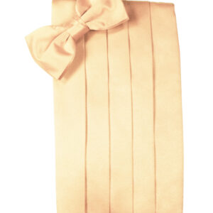 Apricot Solid Satin Cummerbund and Tie