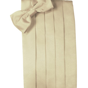 Bamboo Solid Satin Cummerbund and Tie