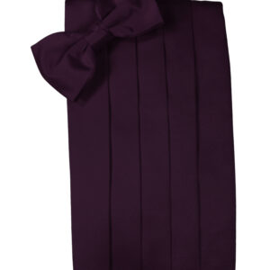 Berry Solid Satin Cummerbund and Tie