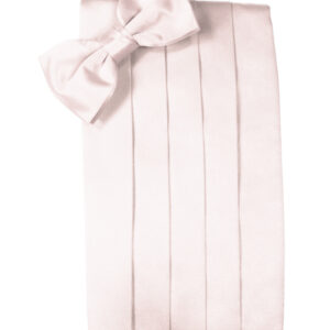 Blush Solid Satin Cummerbund and Tie