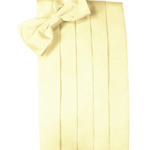 Canary Solid Satin Cummerbund and Tie