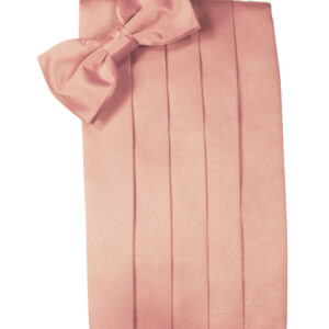 Coral Reef Solid Satin Cummerbund and Tie