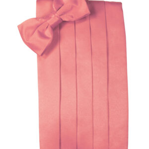 Guava Solid Satin Cummerbund and Tie