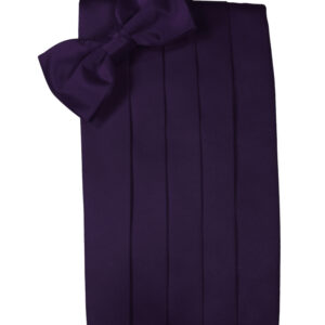 Lapis Solid Satin Cummerbund and Tie