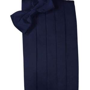 Midnight Solid Satin Cummerbund and Tie