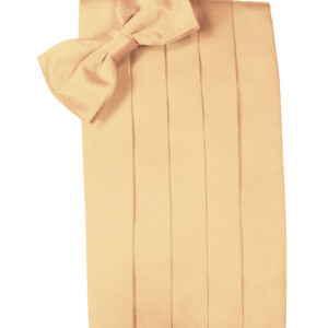 Peach Solid Satin Cummerbund and Tie