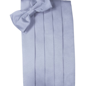 Periwinkle Solid Satin Cummerbund and Tie
