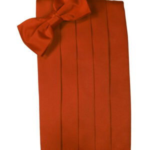Persimmon Solid Satin Cummerbund and Tie
