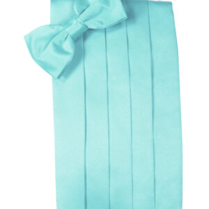 Pool Solid Satin Cummerbund and Tie