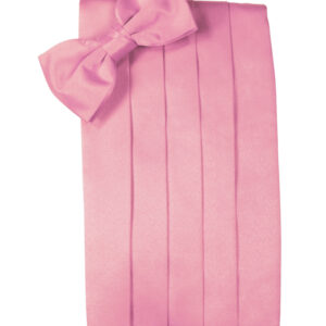 Rose Solid Satin Cummerbund and Tie