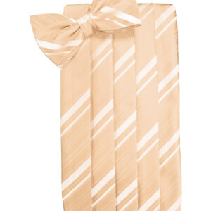 Apricot Striped Cummerbund and Tie