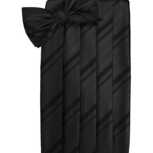 Black Striped Cummerbund and Tie