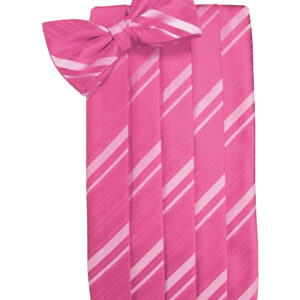 Bubblegum Striped Cummerbund and Tie