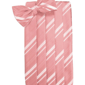 Coral Reef Striped Cummerbund and Tie
