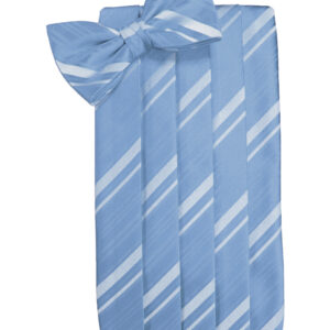 Cornflower Striped Cummerbund and Tie