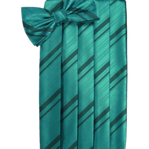 Jade Striped Cummerbund and Tie