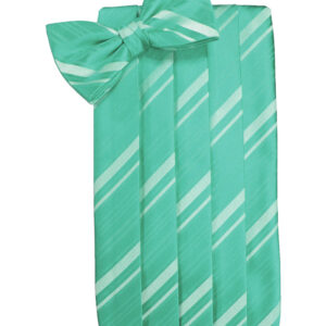 Mermaid Striped Cummerbund and Tie