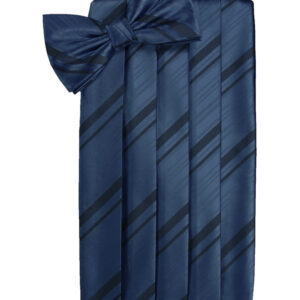 Peacock Striped Cummerbund and Tie