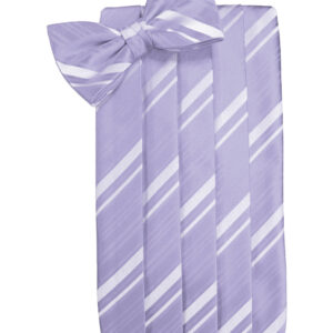 Periwinkle Striped Cummerbund and Tie
